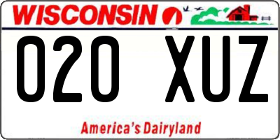 WI license plate 020XUZ