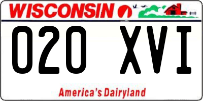 WI license plate 020XVI
