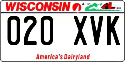WI license plate 020XVK