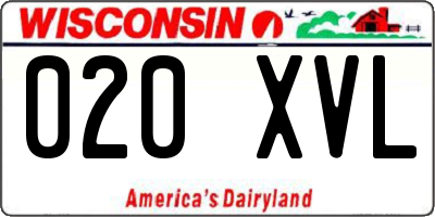 WI license plate 020XVL