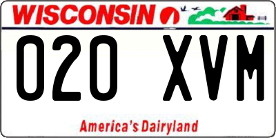 WI license plate 020XVM
