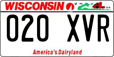 WI license plate 020XVR
