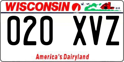 WI license plate 020XVZ