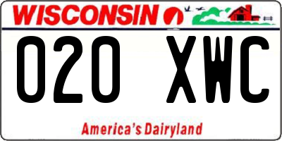 WI license plate 020XWC