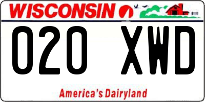 WI license plate 020XWD