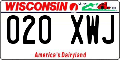 WI license plate 020XWJ