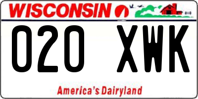 WI license plate 020XWK