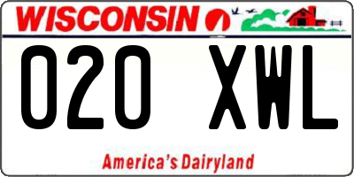 WI license plate 020XWL