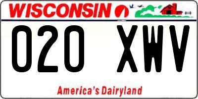 WI license plate 020XWV
