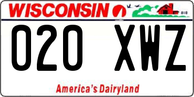 WI license plate 020XWZ
