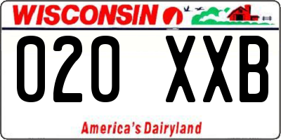 WI license plate 020XXB