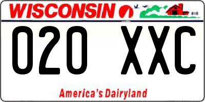 WI license plate 020XXC