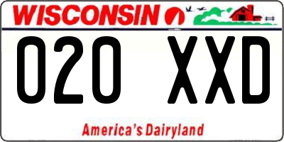 WI license plate 020XXD