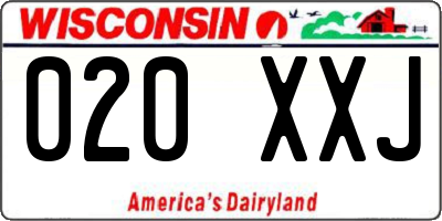 WI license plate 020XXJ