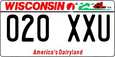 WI license plate 020XXU