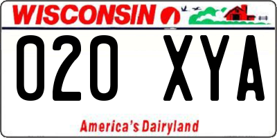 WI license plate 020XYA