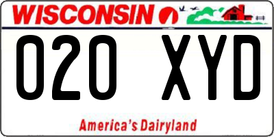 WI license plate 020XYD