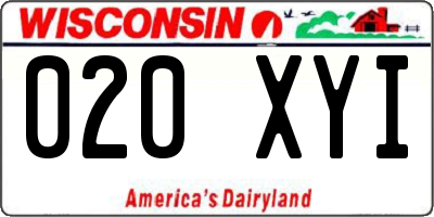 WI license plate 020XYI