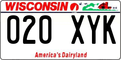 WI license plate 020XYK