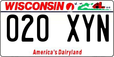 WI license plate 020XYN