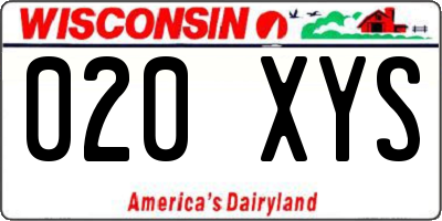 WI license plate 020XYS