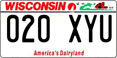 WI license plate 020XYU