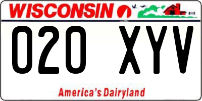 WI license plate 020XYV