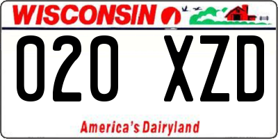 WI license plate 020XZD