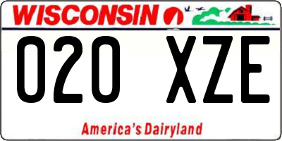 WI license plate 020XZE