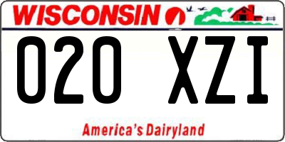 WI license plate 020XZI