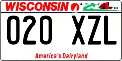 WI license plate 020XZL