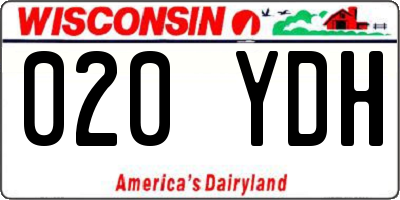 WI license plate 020YDH
