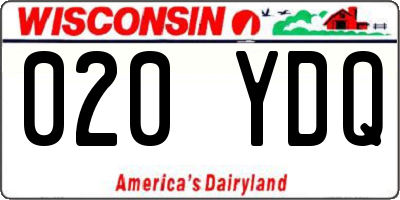 WI license plate 020YDQ
