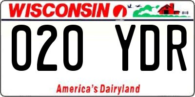 WI license plate 020YDR