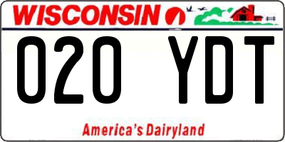 WI license plate 020YDT