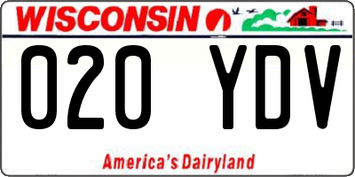 WI license plate 020YDV