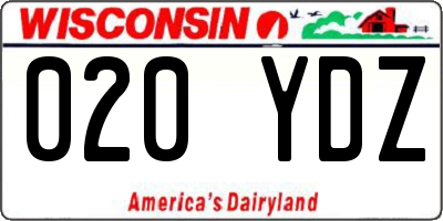 WI license plate 020YDZ