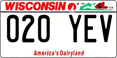 WI license plate 020YEV