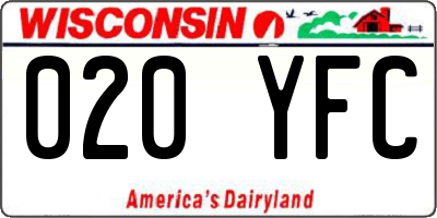 WI license plate 020YFC