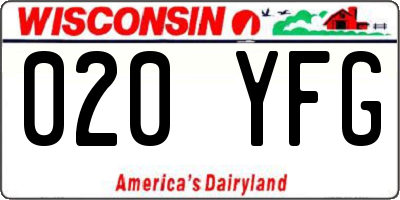WI license plate 020YFG