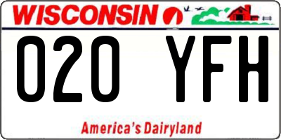 WI license plate 020YFH