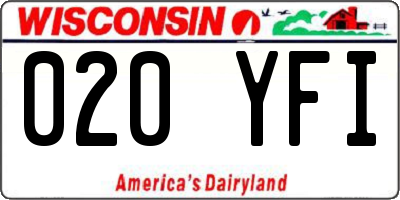 WI license plate 020YFI