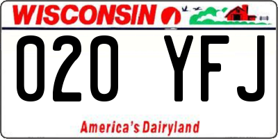 WI license plate 020YFJ