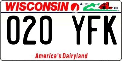 WI license plate 020YFK