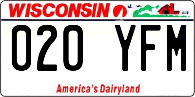 WI license plate 020YFM