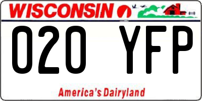WI license plate 020YFP