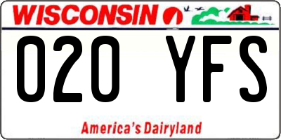 WI license plate 020YFS