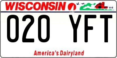 WI license plate 020YFT