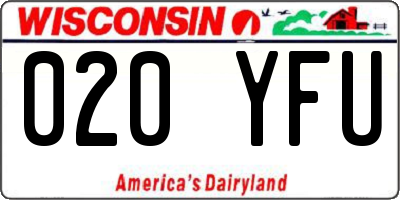 WI license plate 020YFU