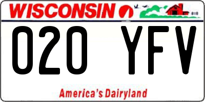 WI license plate 020YFV